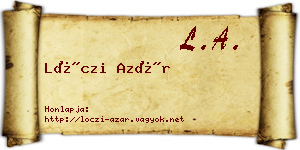 Lóczi Azár névjegykártya